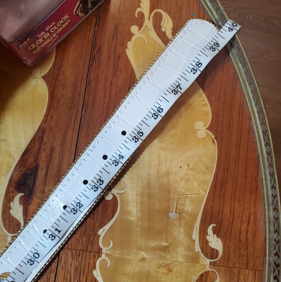 Vintage 90s Boho Styled Rhinestone Snakeskin Belt with large Buckle - Picture 5 of 5